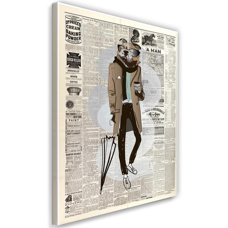 Canvas print, Elegant dog - newspaper article