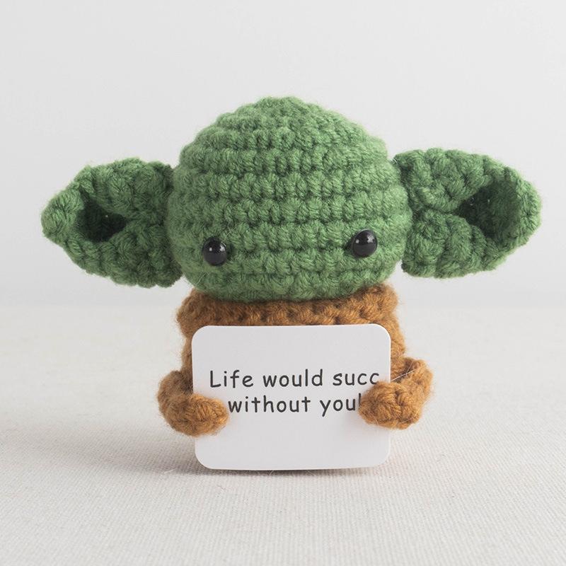 Crochet Positive Energy Dolls Mini Pocket Hug For Graduation Gifts Finished Handwoven Knitted Potatoes Desktop Decor Ornaments