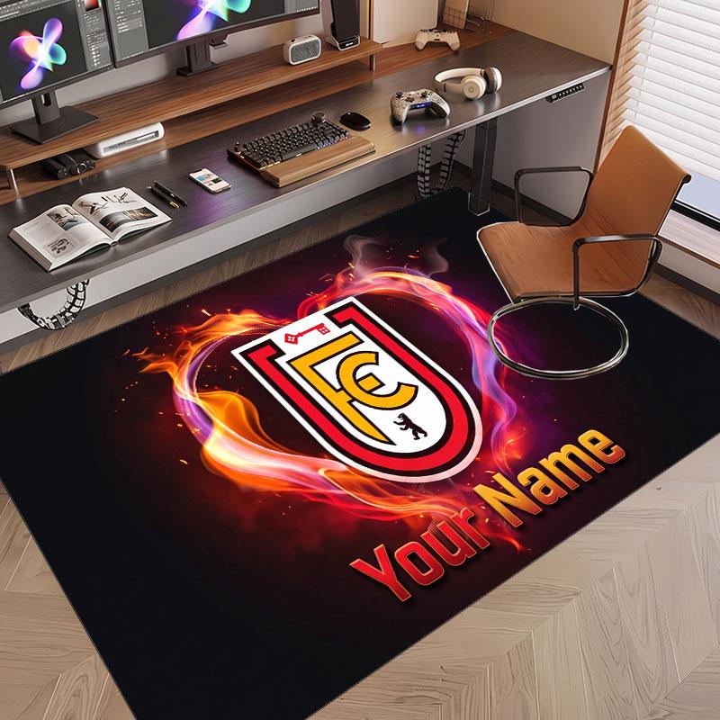 Custom Rug Union Berlin Pattern Print Name Text Soft Non‑Slip Floor Carpet for Home Indoor Decoration