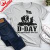 Dday 82nd Anniversary 19442026 Tshirt Military Commemorative Tee Soldier Silhouette American Flag Print Patriotic Casual Tee