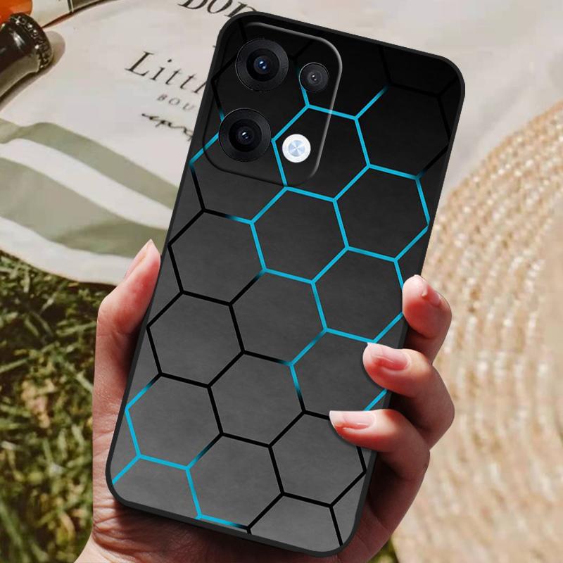 Чехол для Oppo Reno 13 Pro Черный Силикон ТПУ Мягкий Чехол для Телефона для Coque ppo Reno13 Pro 13Pro 5G Защитный Задний Корпус Fundas