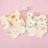 Cotton Baby Saliva Towel With Gauze, Six Layers For Newborns, Waterproof Bib Cartoon, Absorbent And Stain Resistant Bib