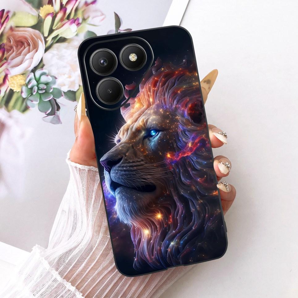 Чехол для Tecno Pova 7 4G 5G LJ6 LJ7 Чехол для телефона Pova 7 Pro Pova7 Ultra Чехлы Милые Мультяшные Животные Дракон Лев Мягкая Черная Крышка