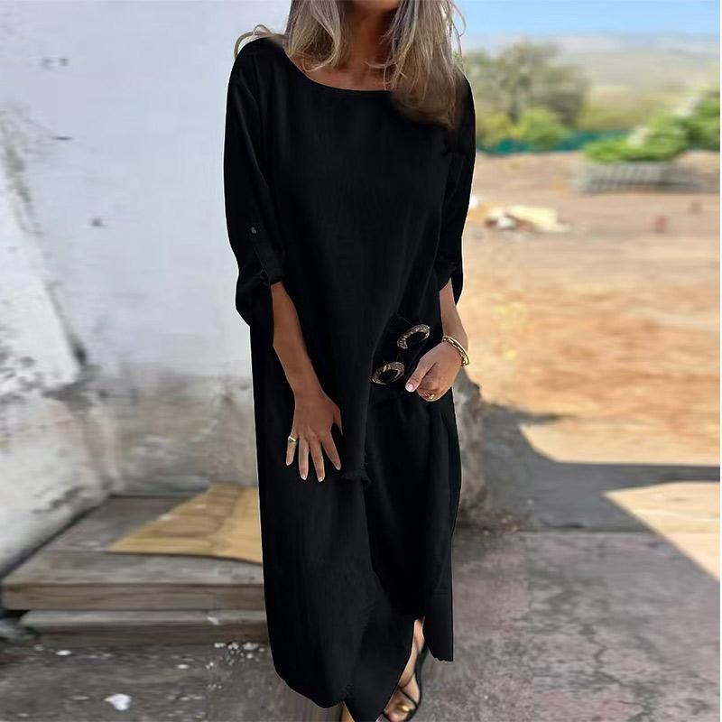 Свободные брюки нестандартной формы с пряжкой на поясе, женский повседневный комплект из двух предметов, круглый вырез, однотонный халат, прямые брюки в стиле Харадзюку