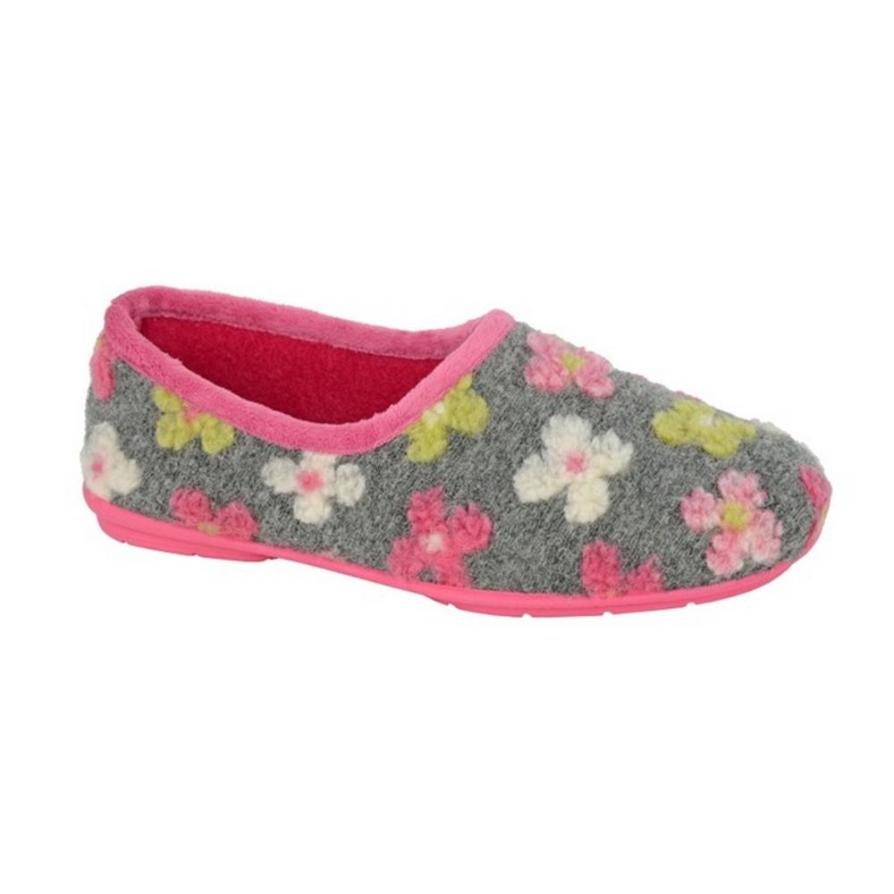 Sleepers Womens/Ladies Gracie Floral Memory Foam Slippers