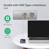 BSEED Сенсорный выключатель света 1/2/3 клавиши, одноклавишный, с USB-портом Type-C, розеткой EU 20 Вт, быстрой зарядкой, синей подсветкой, стеклянной панелью