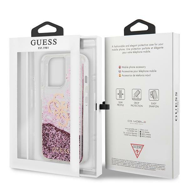 Etui do iPhone 13 Pro Max Guess Big Liquid Glitter Różowe
