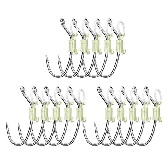 5/15/25 шт. светящийся крючок для фиксации живой креветки, прочный металлический крючок с зазубринами для ловли пресноводного сома, окуня, рыболовные принадлежности