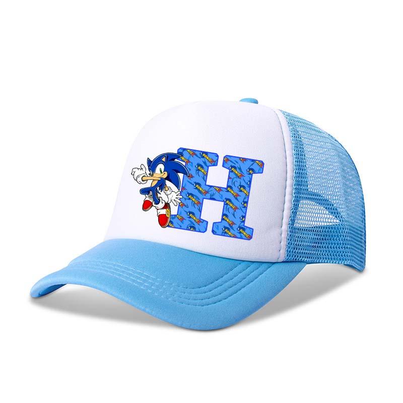 Child Baseball Caps Sonics Anime Letter A-Z Print Sun Hats Boys Girls Summer Casual Hat Child Adult Adjustable Peaked Cap Gifts