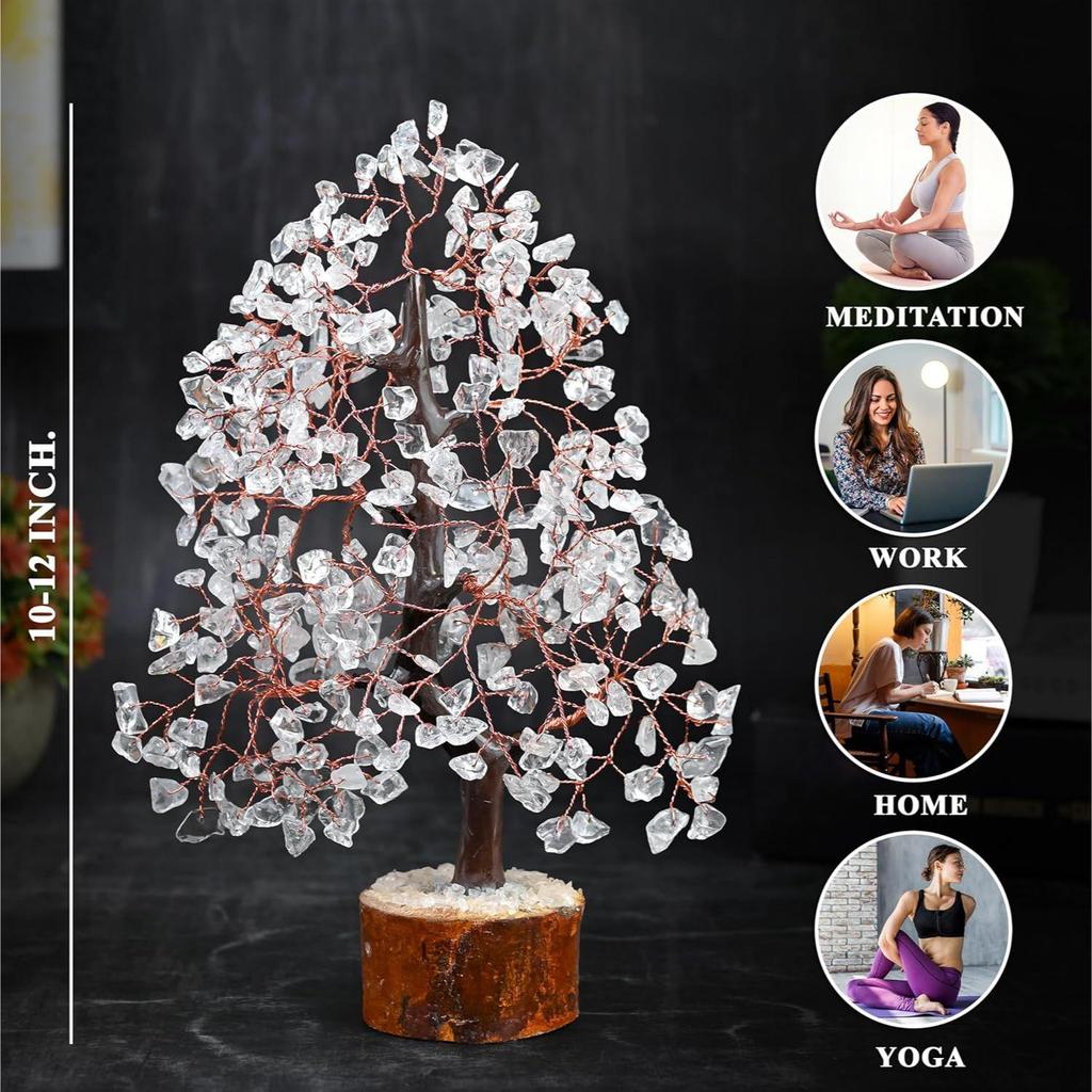 New Crystal Tree Good Luck Showpiece for Home Decor Items Crystals Gemstones Bonsai Money Tree for Good Luck, Decoration Gift Item