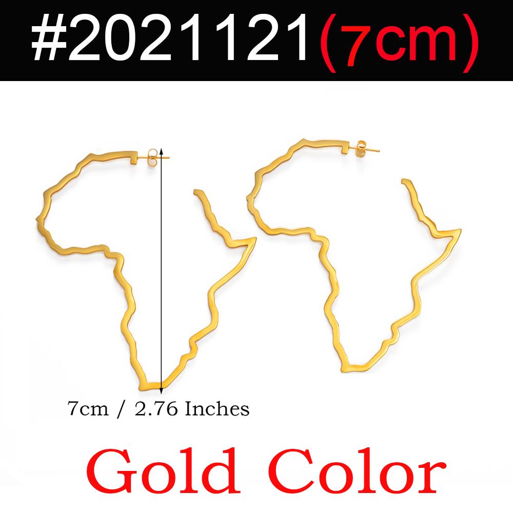 7CM/9CM Outline Africa Map Big Earrings Exaggerate Earring African Jewelry Traditional Ethnic Hyperbole Earrings #201121