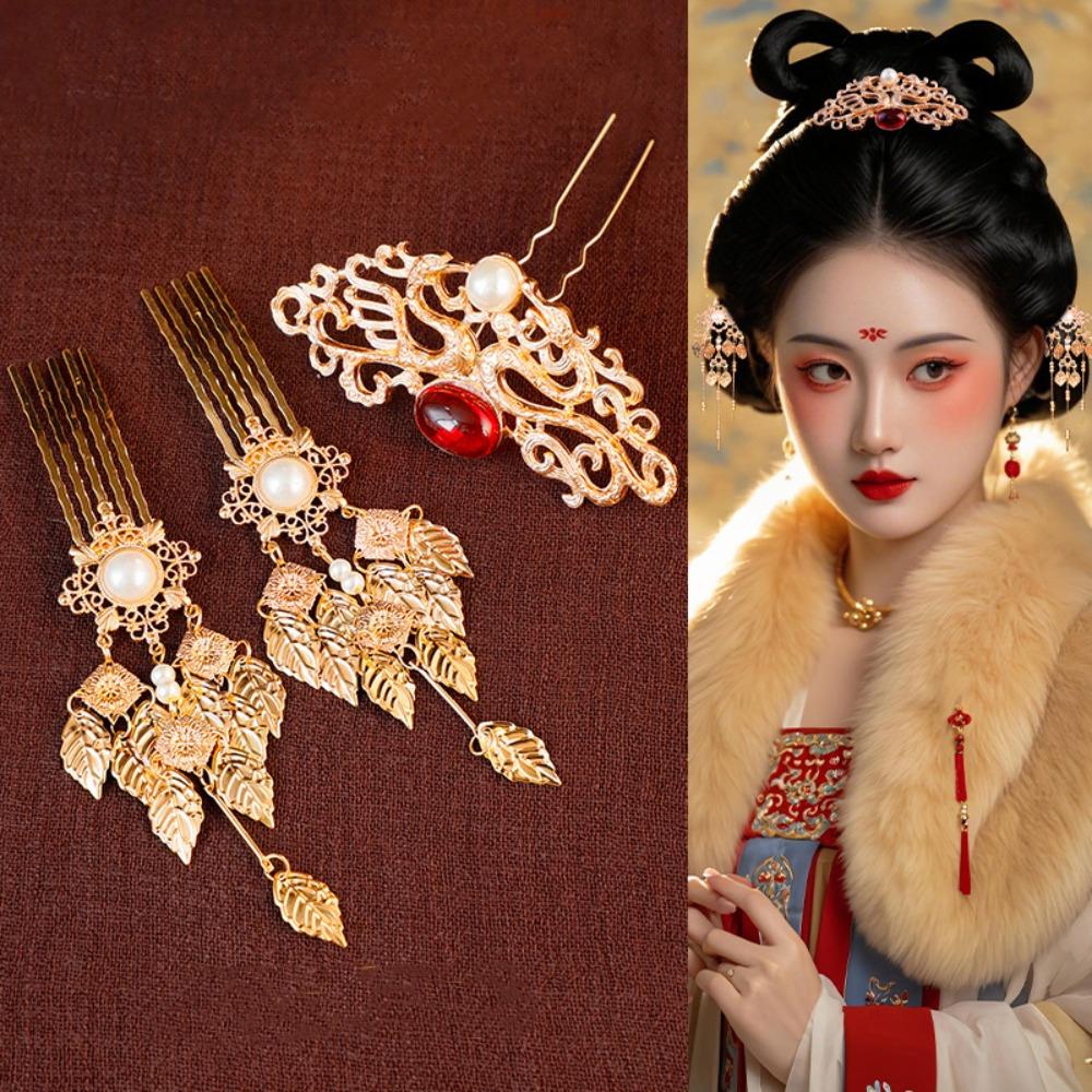 1 комплект жемчужных старинных палочек для волос в китайском стиле, цветочные расчески для волос, аксессуары для чонсама