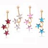 New Hot Belly Button Rings Exquisite Fashion Diamond Pentagram Navel Nail Anti-allergic Navel Buckle