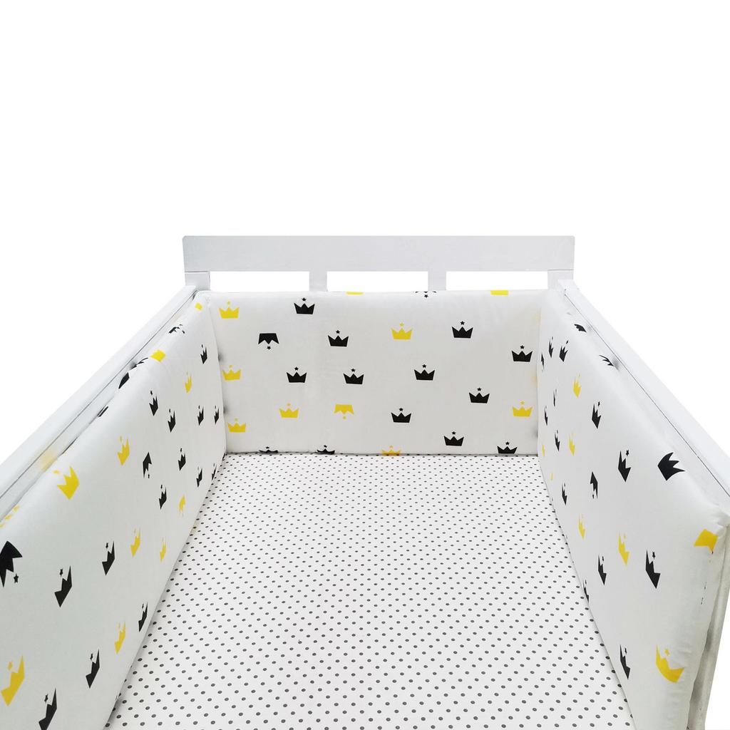 Soft Pure Cotton Removable and Washable Baby Crib Bumper, Anti-Collision, One-Piece Design