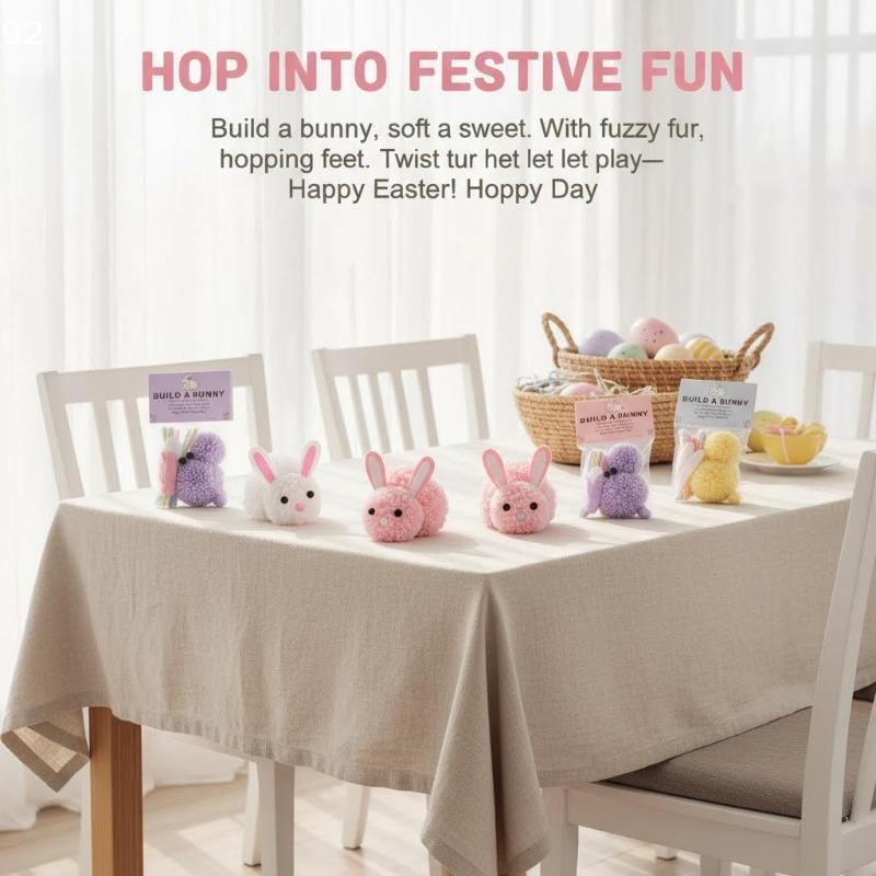 Kids' Easter Basket Stuffers Craft Kit with Cute Stuffed Bunnies