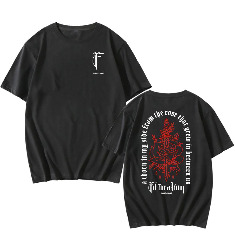 Футболка Thorn Rose Подойдет Королю Тяжелая Музыкальная Группа Футболки Унисекс Уличная Одежда Летние Футболки с Коротким Рукавом и Круглым Вырезом Графический Мерч