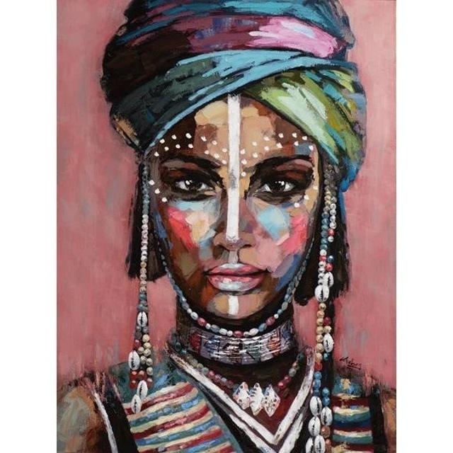 Abstract African Girl Canvas Painting Graffiti Art Posters and Prints Wall Art Pictures for Living Room Wall Decoration Cuadros