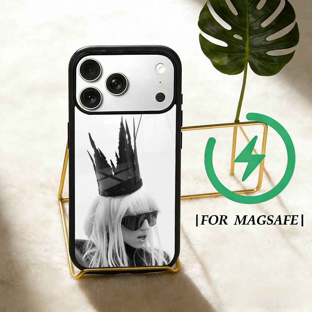 Чехол для телефона L-Lady Singer G-Gaga Для iPhone 17,16,15,14,13,12,Plus,Pro,Max Для Magsafe Магнитная Беспроводная Зарядка