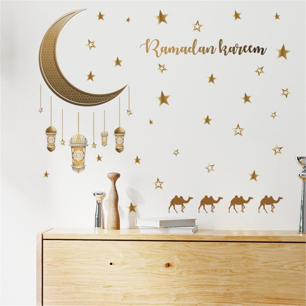 Creative Star Moon Chandelier Bedroom Living Room Entrance Wall Decoration Wall Sticker