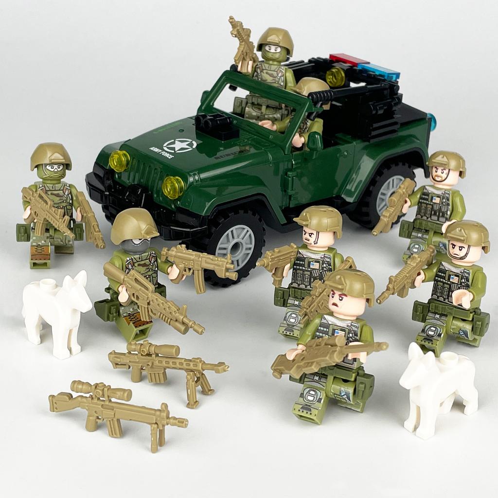 MOC Black SWAT Small Pellet Building Block Doll Police Car Off-road Vehicle Boy Military Set Building Toy