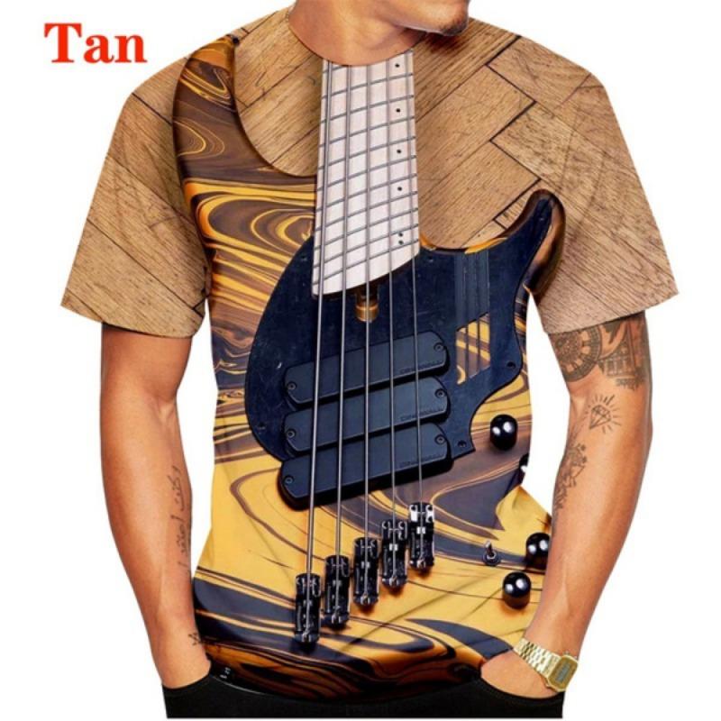 Футболка с принтом «Забавная гитара» в 3D-стиле, унисекс, футболки, толстовки, модные футболки в стиле хип-хоп и уличный стиль с короткими рукавами