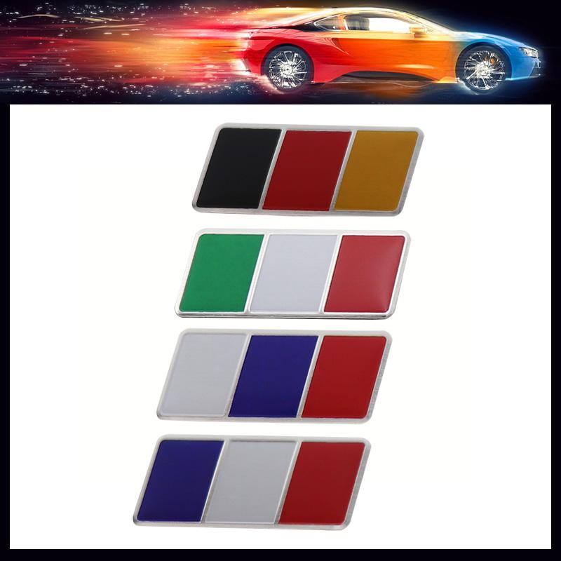 2 шт. Алюминиевый Франция Германия Италия Россия Флаг на крыло автомобиля Задняя наклейка Эмблема Значок Наклейка Аксессуары для украшения автомобиля