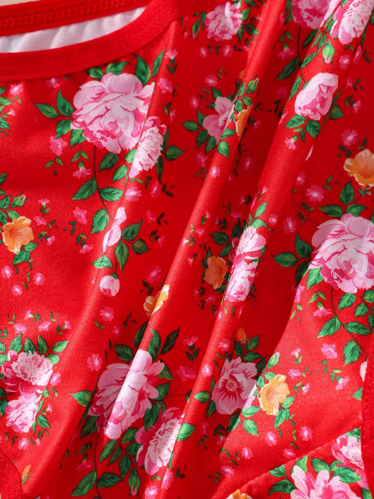 5 шт./компл. Женские хлопковые трусики с цветочным красным узором, нижнее белье, трусы с низкой посадкой, женские трусики, сексуальное женское нижнее белье, мягкое, S-L