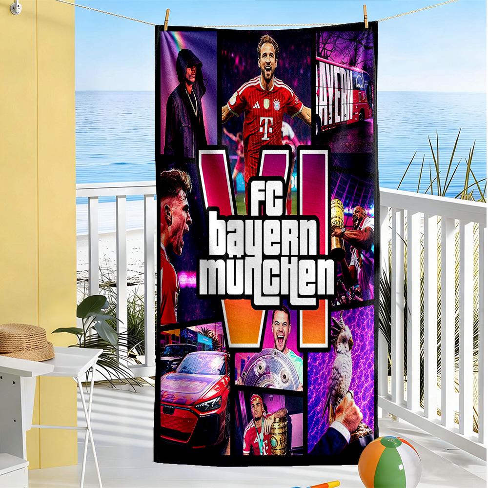 Bayern Munich Beach Towel Super Soft Microfiber Quickdry Fabric Comfortable Lightweight