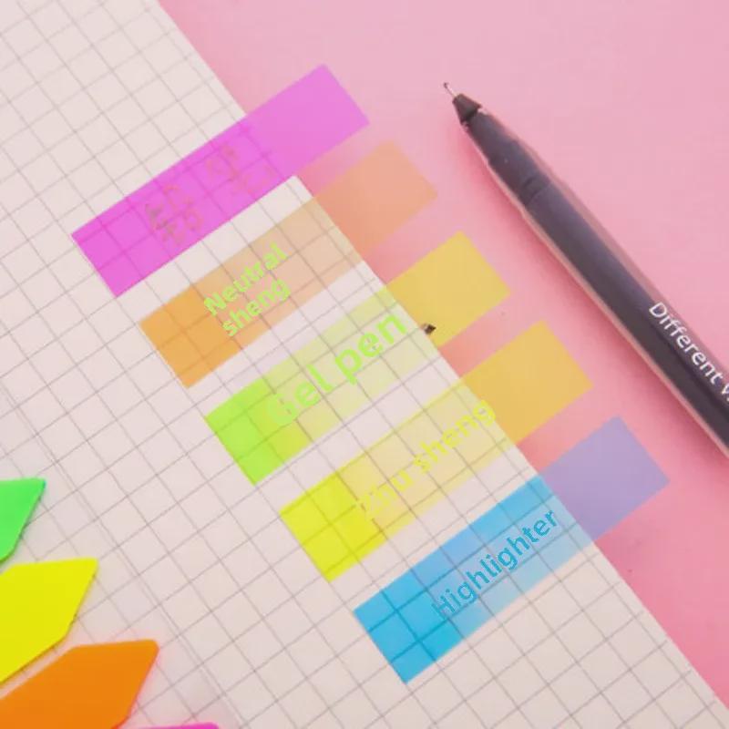 Красочные флуоресцентные стикеры из ПЭТ-материала - Индекс закладок для студентов и офисов