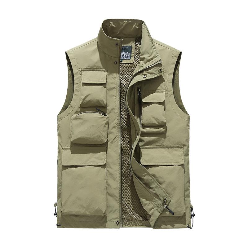 Мужской повседневный многофункциональный жилет, водонепроницаемый, быстросохнущий, для занятий спортом на открытом воздухе, повседневный жилет, куртка большого размера для мужчин