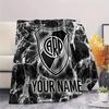 Custom Name River Plate Flannel Blanket, High quality Comfortable for All Seasons, Home Decor, Warmth and Comfort