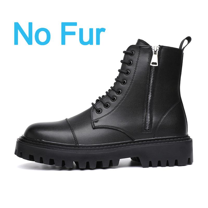 Мужские ботинки с толстой подошвой, кожаные ботинки класса люкс с боковой молнией, модные высокие мотоциклетные ботинки для мужчин, рабочие ботинки, повседневные ботинки