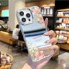 Хит продаж чехол для телефона с зеркалом для макияжа iPhone 15 свежий цветок противоударный чехол для телефона с зеркалом для макияжа Apple 17