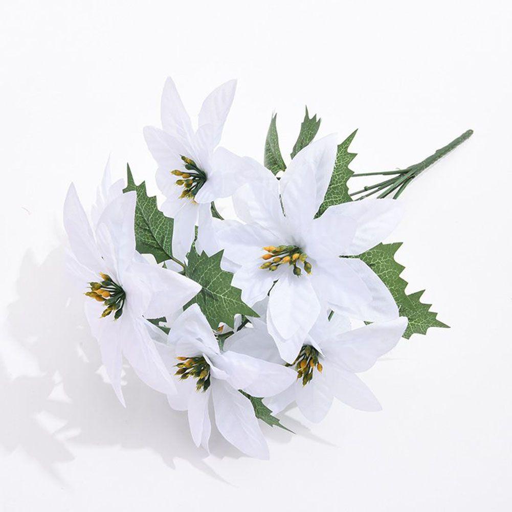 Искусственные цветы 7 головок Искусственные рождественские нежные украшения