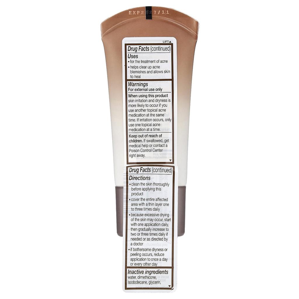Maybelline Dream BB Pure, Очищающий кожу BB-крем, 130 Средне-темный полупрозрачный оттенок, 30 мл (1 жидкая унция)