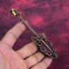 Faceted Kashmir Ruby Gemstone Pendant Copper Wire Wrapped Guitar Design Pendant