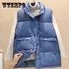 Зимний женский жилет, пальто, однотонное хлопковое пуховое пальто без рукавов с карманами на пуговицах, женские пальто с подкладкой, зимняя повседневная верхняя одежда