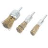 3PCS Wire Brush Wheel Drill Brush Set Coarse Crimped Wire Wheel for Drill Attachment