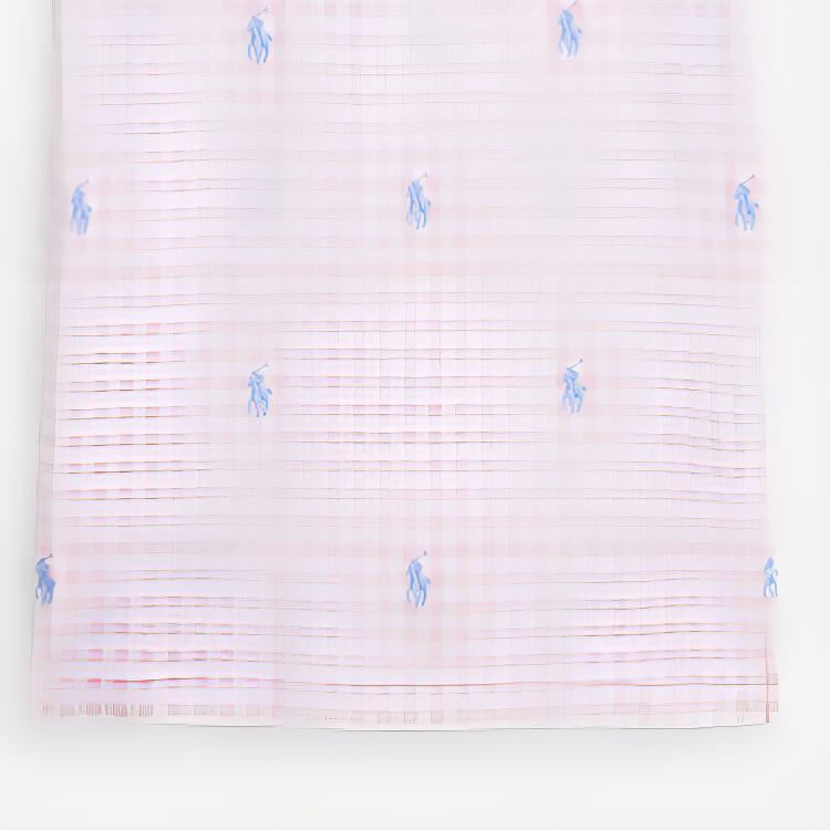 Polo Ralph Lauren SS24 Вышитый логотип в клетку Прямого покроя Разрез Короткий рукав Платье Детские платья Светло-розовый CWPODRSG3D20826-650