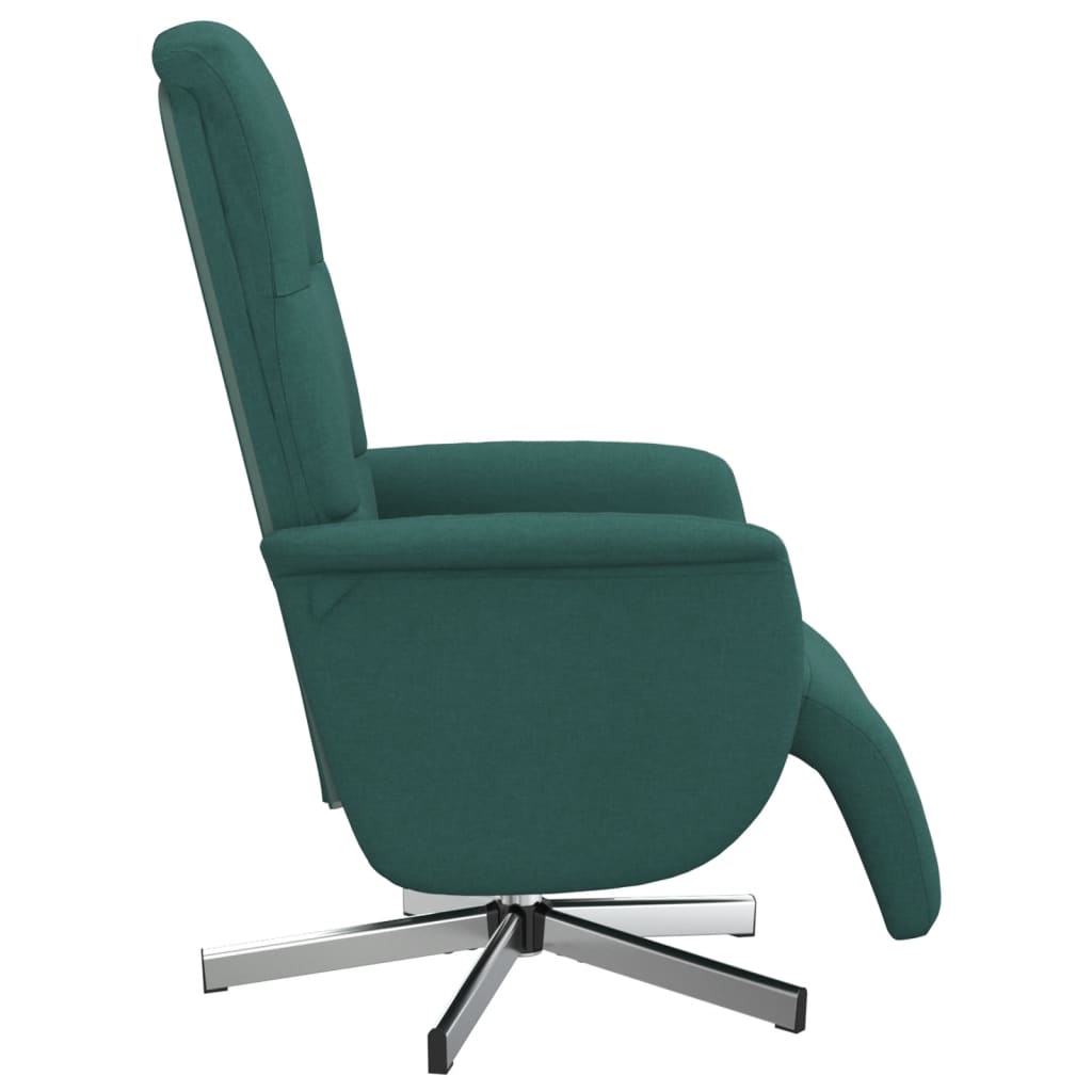 Recliner Chair with Footrest Dark Green Fabric