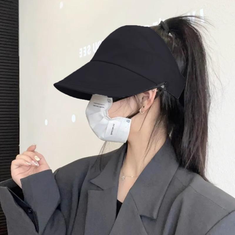 Летняя женская новая шляпа от солнца, дышащая, с полым верхом, быстросохнущая, с завязкой на хвосте, защита от солнца, шляпа с утиным язычком