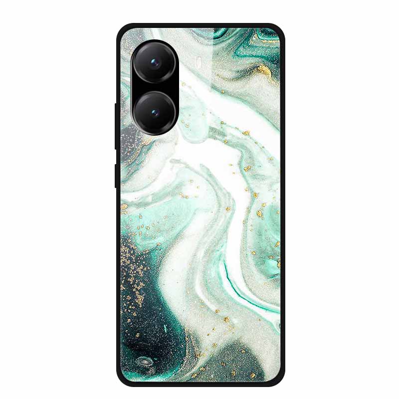Закаленное Стекло Чехол для Poco X7 Pro Задняя Крышка ПК Жесткие Ударопрочные Чехлы для Xiaomi PocoX7 Pro Funda Мраморная Текстура Модный Coque