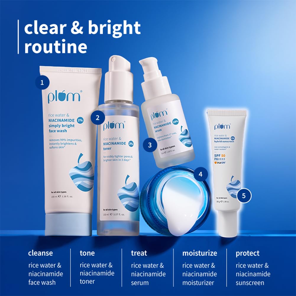 Plum 2% Niacinamide & Rice Water Sunscreen SPF 50 PA++++ Non-Comedogenic 30g Pack