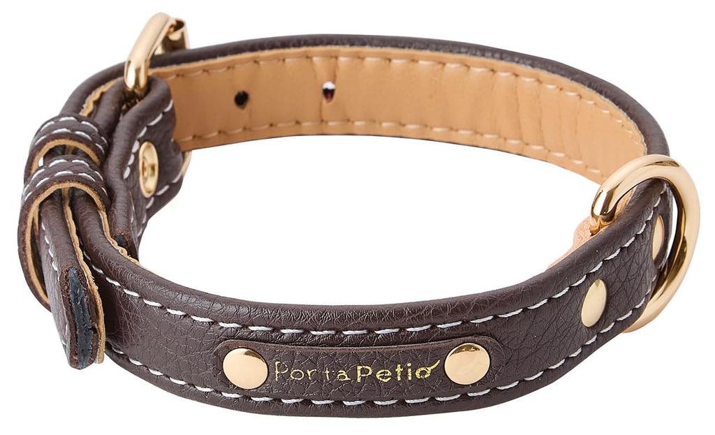 Petio Porta Classic Мягкий Кожаный Ошейник для Собаки Коричневый, 24 мм,