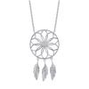 [P1964] - Silver 'Navajos' Silver Necklace (rhodium Plated) Dreamcatcher Catches Dreams