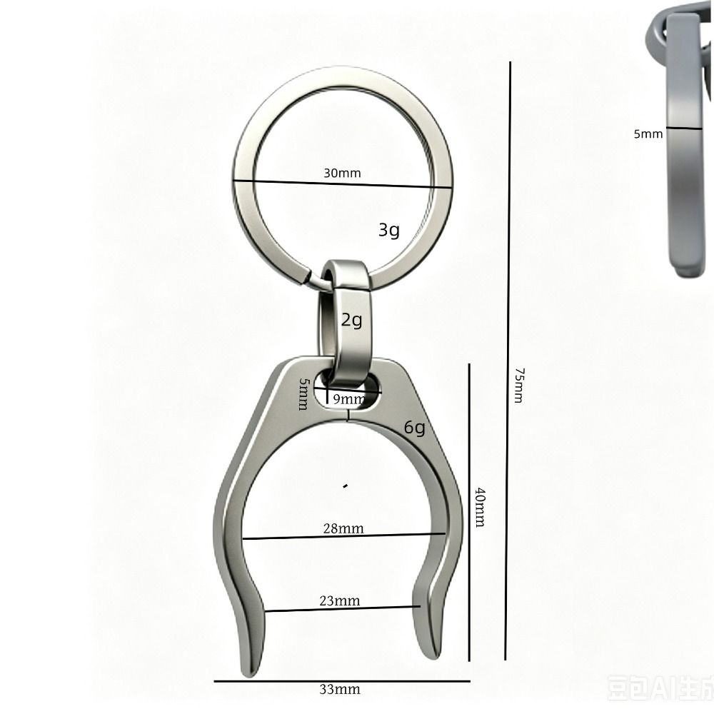 Durable Sports Bottle Hook Grey Camping Hiking Buckle New Titanium Alloy Buckle Home Decorative