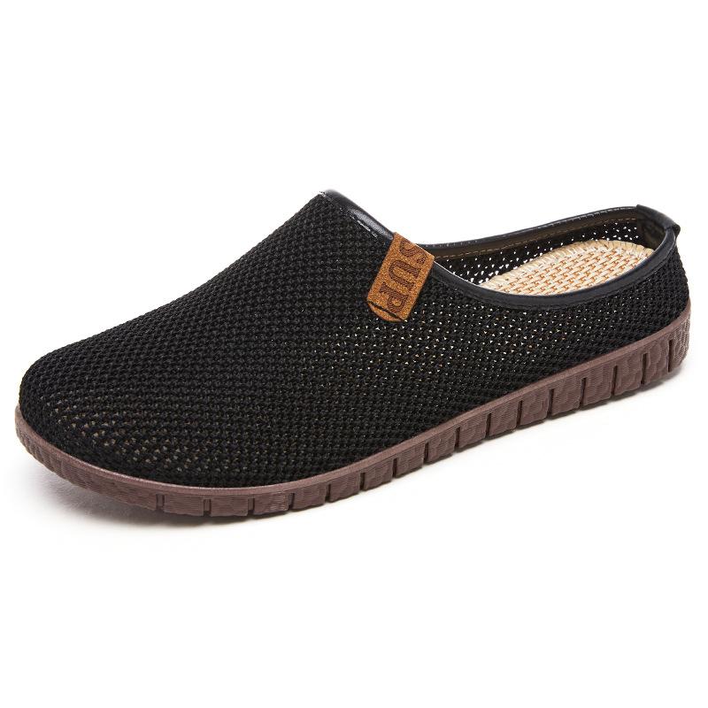 Slippers Women's Outer Wear Summer Breathable Casual Shoes Shallow Mouth Bag Head Flying Knitting Hollow Women's Shoes Half a Tow