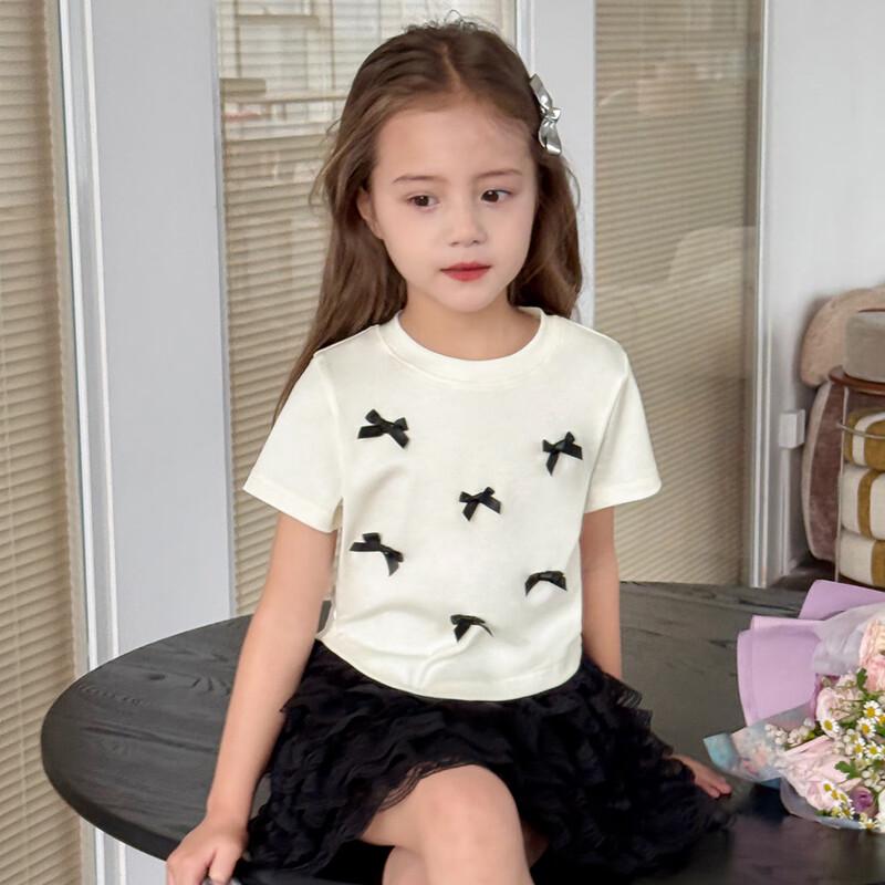 Girls' Bow-Knot Short Sleeve T-Shirt