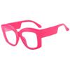 Large glasses frame women's new anti-blue light large frame flat glasses ins glasses frame women's concave shape F