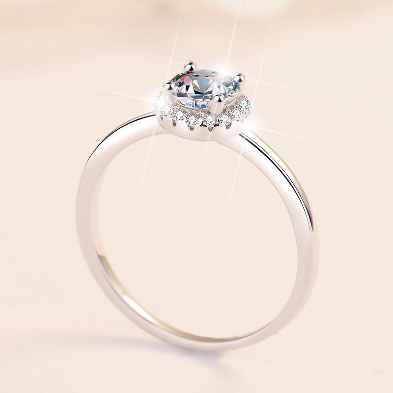 D цвет 0,5 карат кольцо с бриллиантом из муассанита, серебро 925 пробы, женское кольцо, кольцо ins, обручальное кольцо с бриллиантом, обручальное кольцо, подарок для подруги